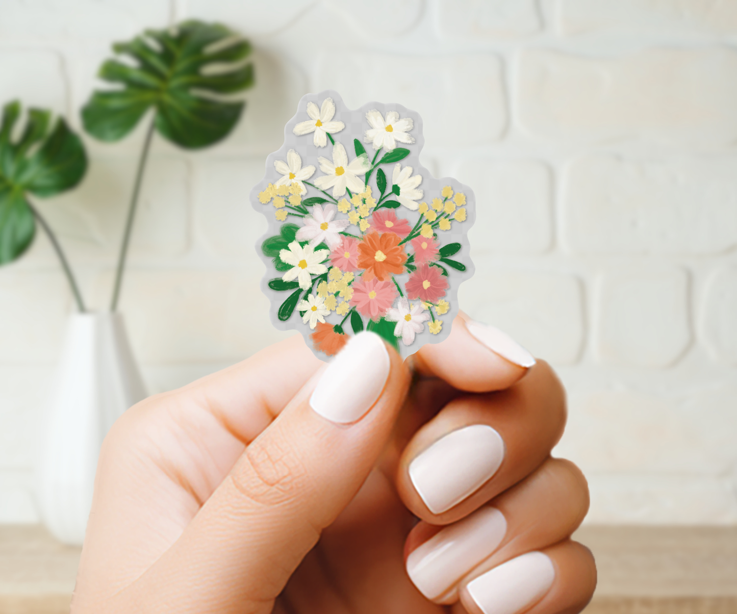 Cosmos Flower Clear Sticker