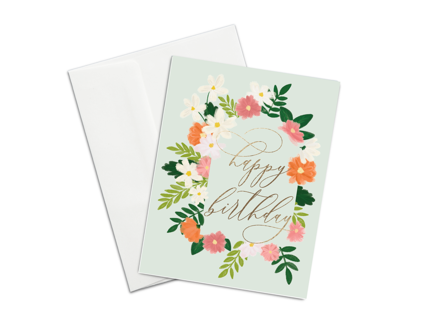 Birthday Greeting Card - Cosmos Flower Happy Birthday Card