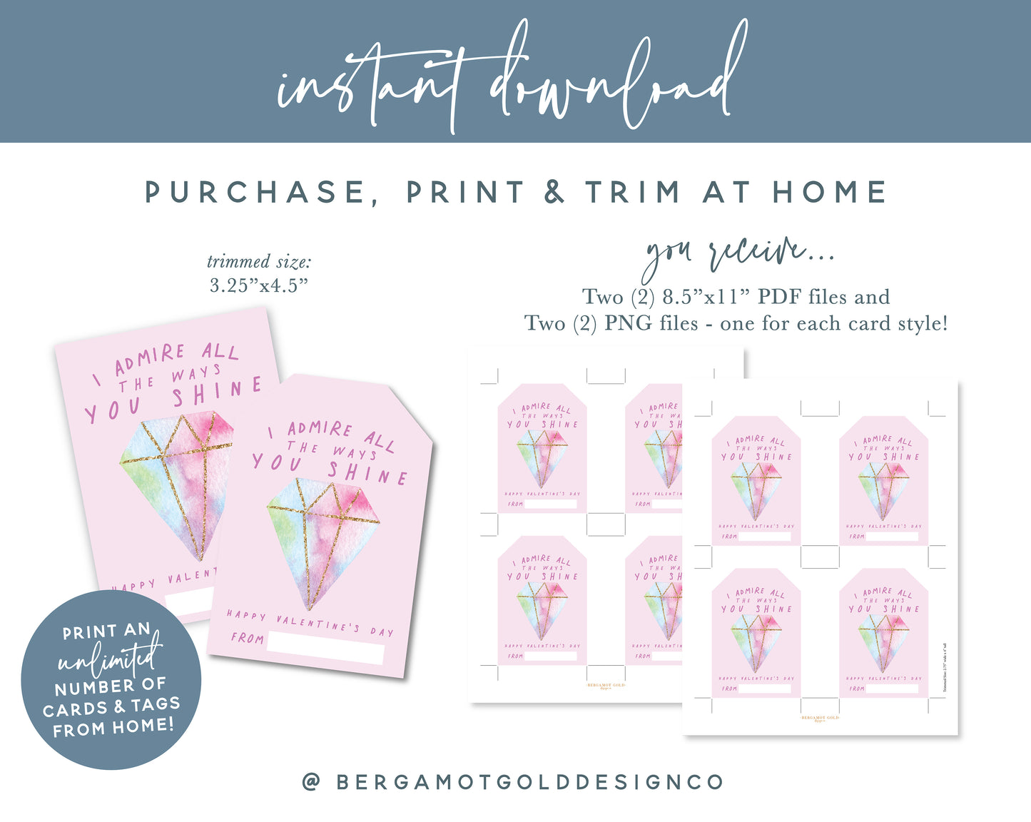 Valentine For Tweens - Card and Gift Tag
