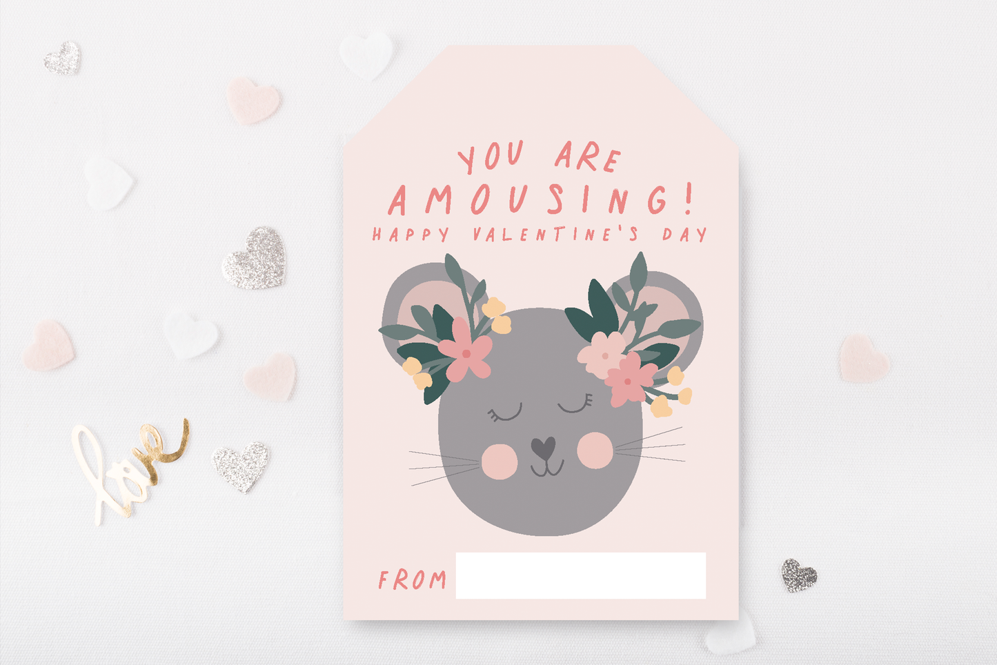 Valentine Mouse Card and Gift Tag