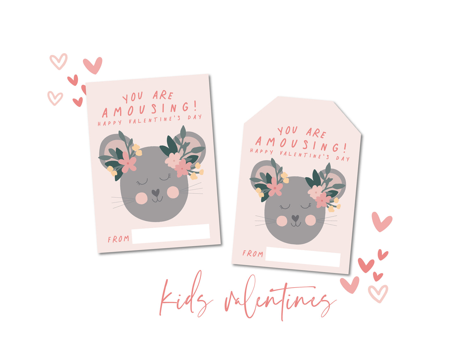 Valentine Mouse Card and Gift Tag