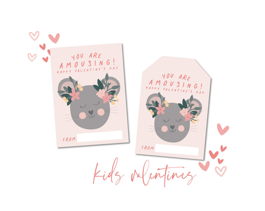 Valentine Mouse Card and Gift Tag