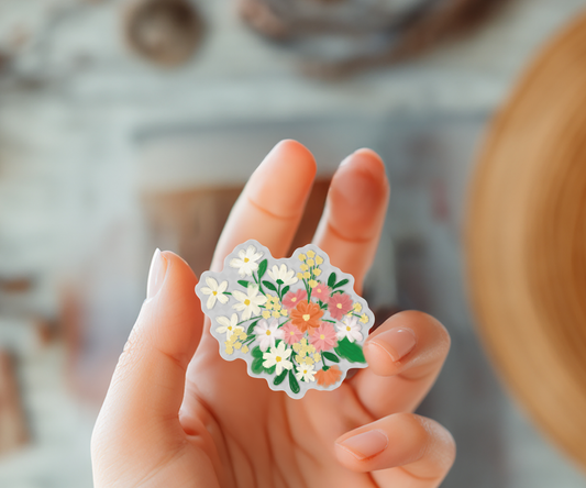 Cosmos Flower Clear Sticker