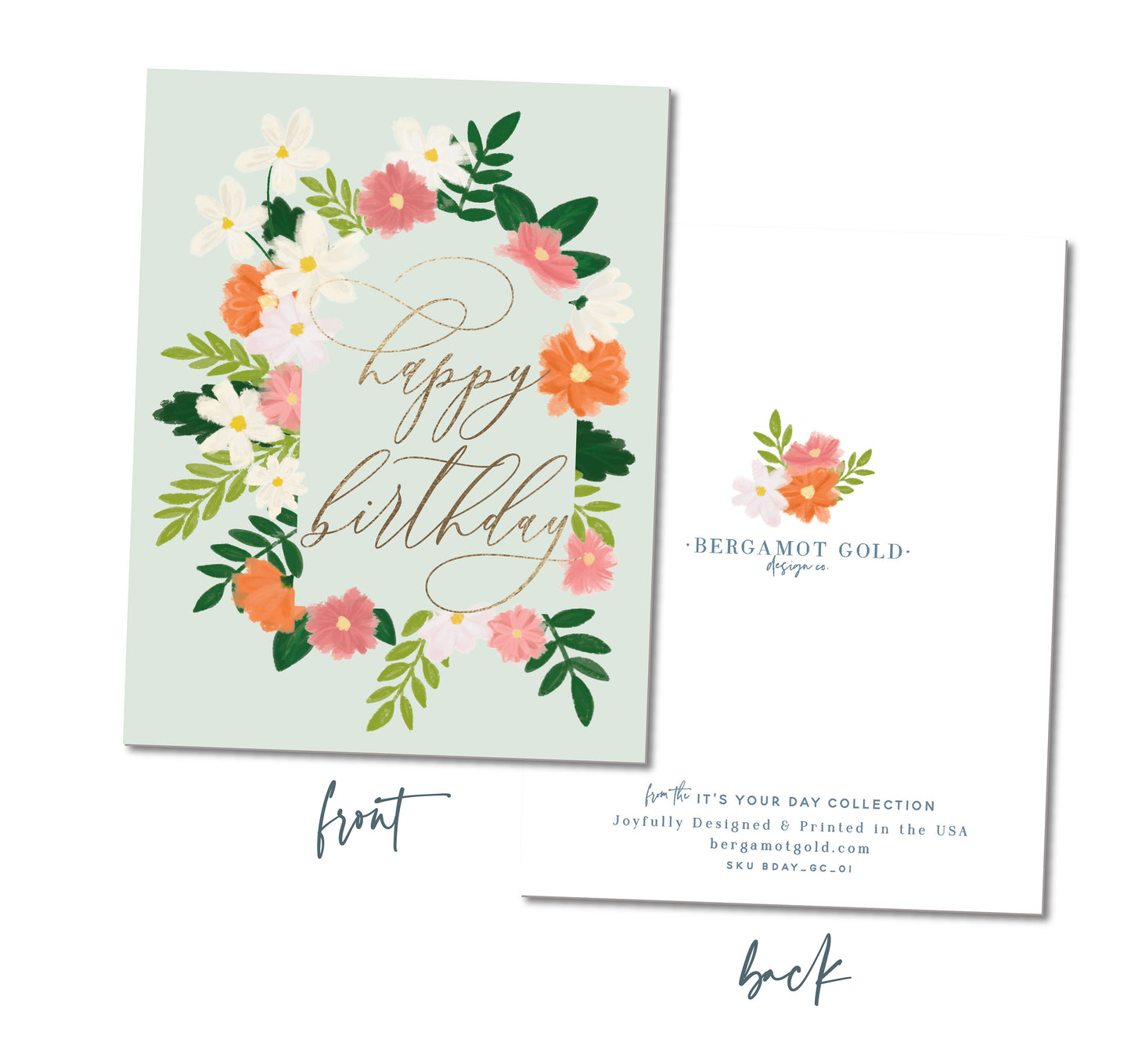 Birthday Greeting Card - Cosmos Flower Happy Birthday Card