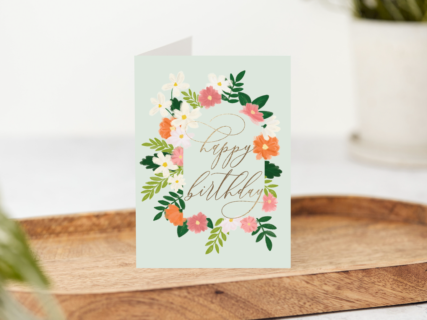 Birthday Greeting Card - Cosmos Flower Happy Birthday Card