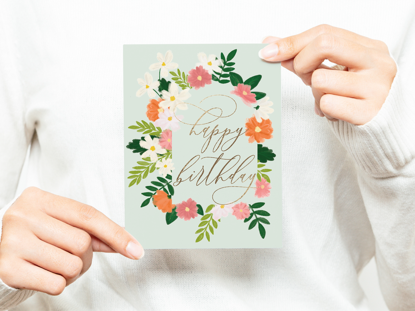 Birthday Greeting Card - Cosmos Flower Happy Birthday Card