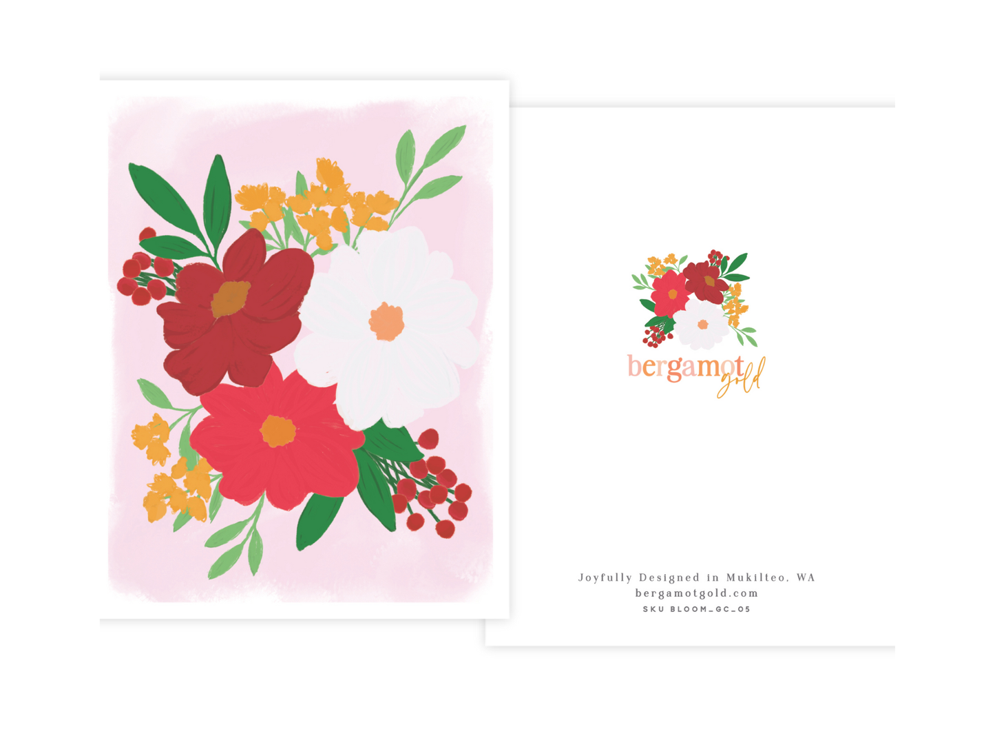 Holiday Floral Greeting Card