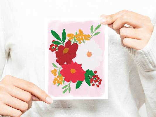 Holiday Floral Greeting Card