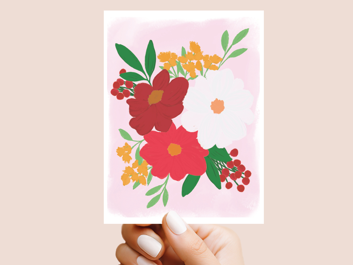 Holiday Floral Greeting Card