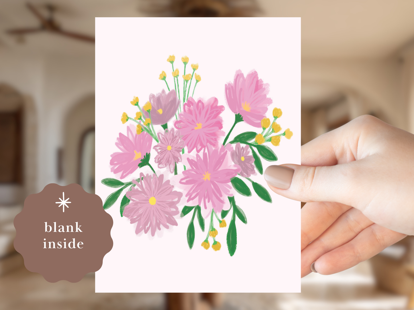 Purple Floral Greeting Card