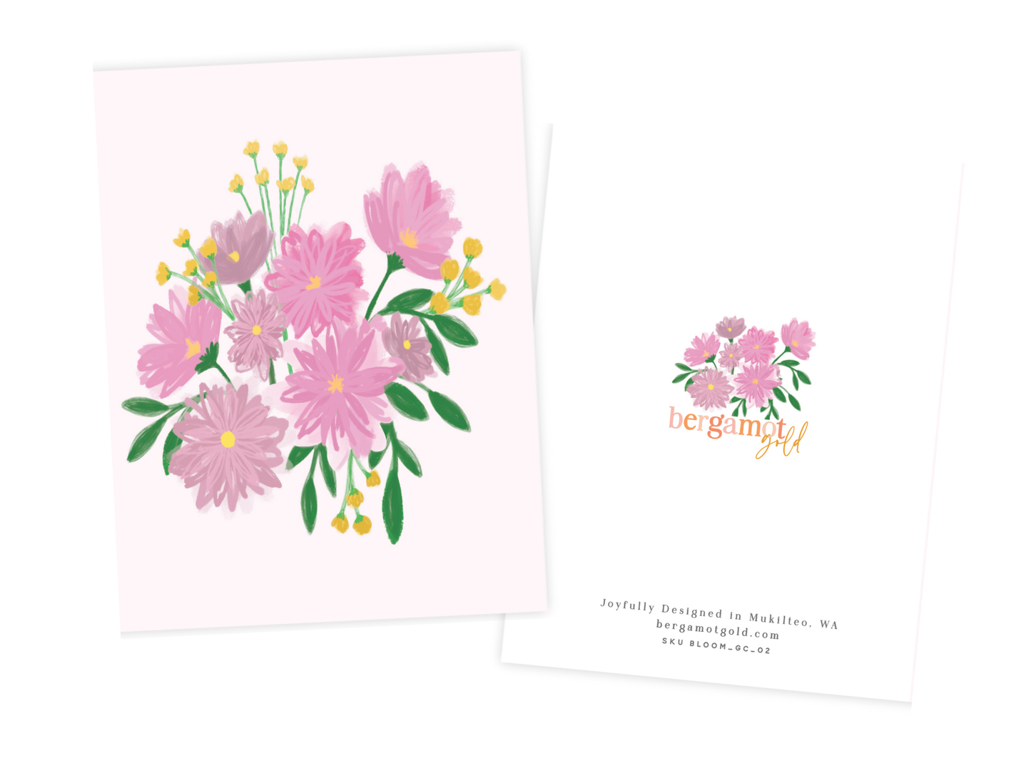 Purple Floral Greeting Card