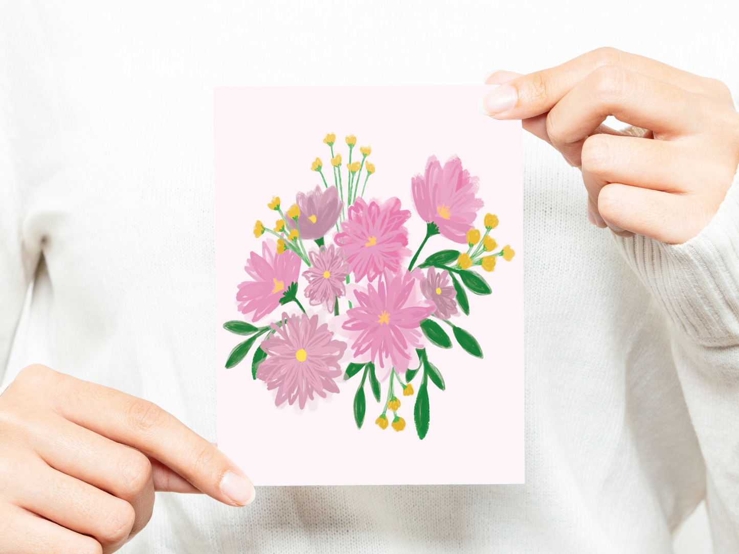 Purple Floral Greeting Card