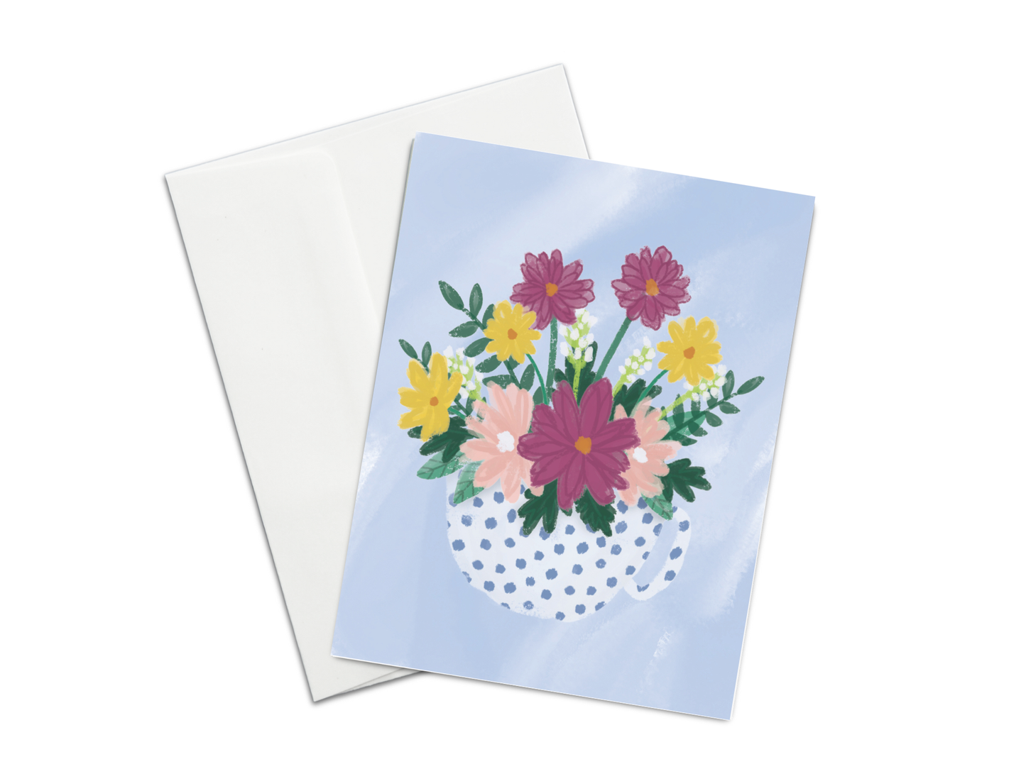 Tea Cup Flowers Greeting Card